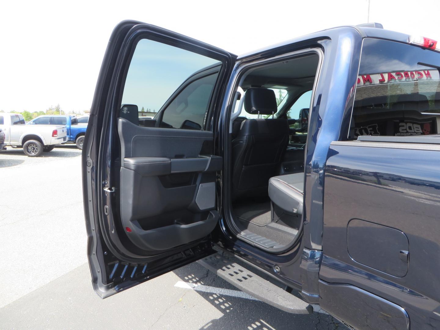 2023 BLUE /BLACK Ford F-350 SD Lariat Crew Cab Long Bed 4WD (1FT8W3BM9PE) with an 6.7L V8 OHV 16V DIESEL engine, 6A transmission, located at 2630 Grass Valley Highway, Auburn, CA, 95603, (530) 508-5100, 38.937893, -121.095482 - Sinister Diesel Built 23 Lariat Superduty with a ton of extras....... Sinister custom radius arms and traction bars, King Offroad shocks & Steering stabilizers, 18" Icon Rebound wheels, 37" Nitto Recon Grappler tires, Cat Back Exhaust, PMF rear leaf Springs, Sinister Front and Rear bumpers, Rigid Li - Photo#52